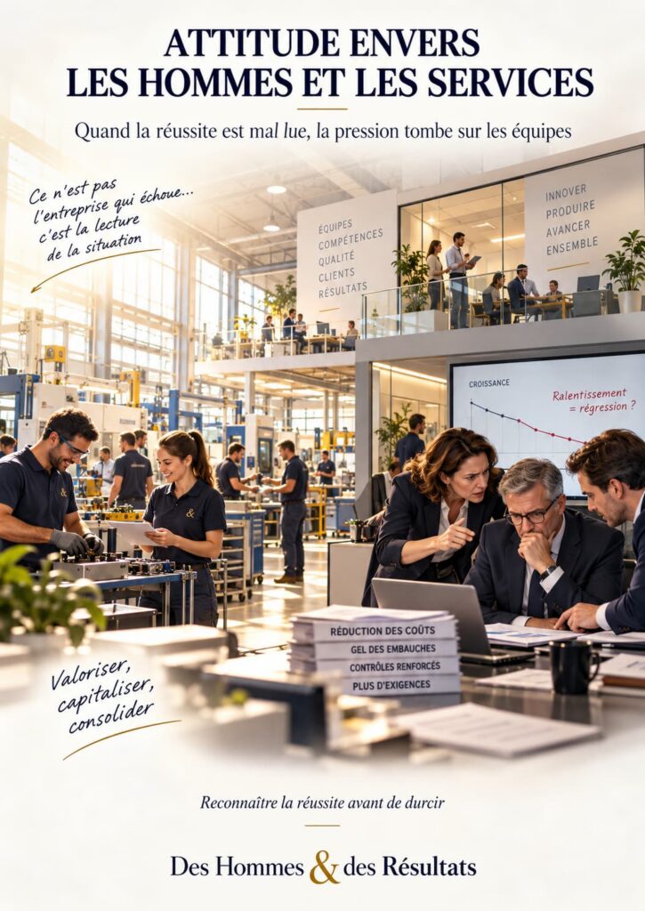 Atelier et bureaux en phase de puissance, avec des équipes performantes tandis que la direction met les services sous pression