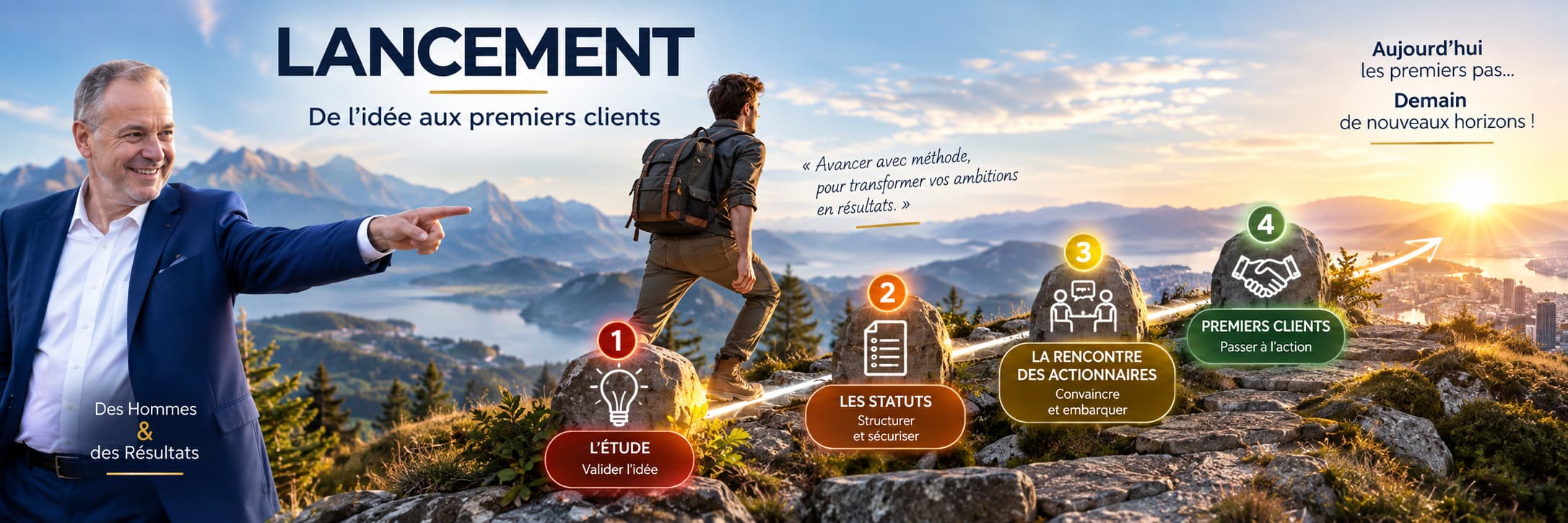 Marc Roussel accompagne un entrepreneur dans les étapes du lancement de son entreprise, de l’étude aux premiers clients.