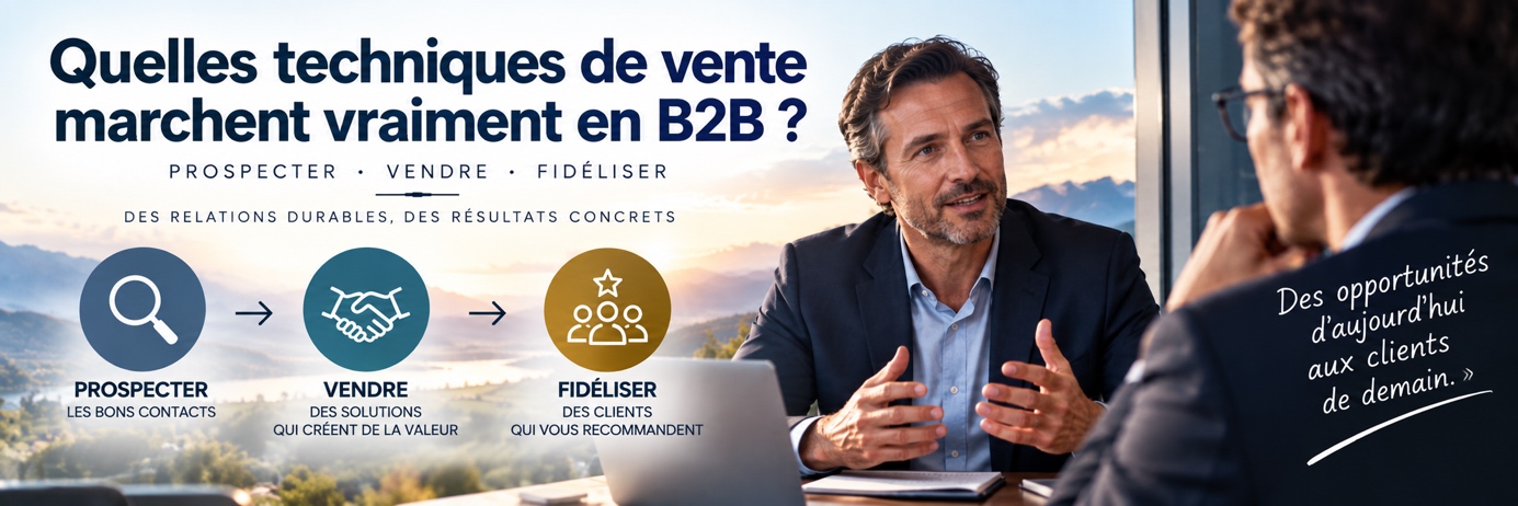 Vente B2B : prospecter les bons contacts, vendre des solutions qui créent de la valeur, fidéliser des clients qui vous recommandent