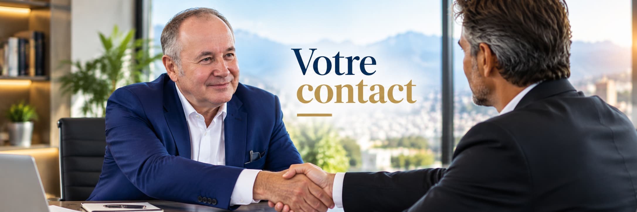 Marc Roussel échange avec un dirigeant lors d’un premier entretien professionnel.
